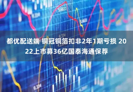 都优配送端 铜冠铜箔扣非2年1期亏损 2022上市募36亿国泰海通保荐