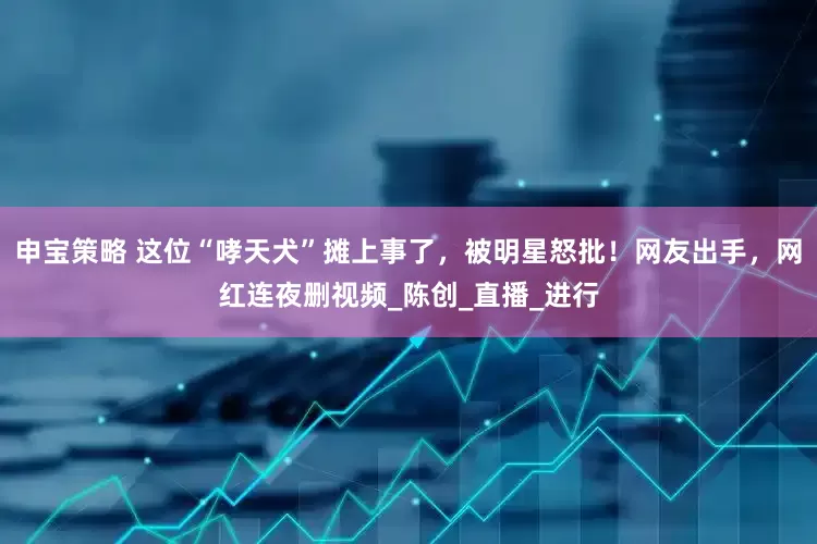 申宝策略 这位“哮天犬”摊上事了，被明星怒批！网友出手，网红连夜删视频_陈创_直播_进行